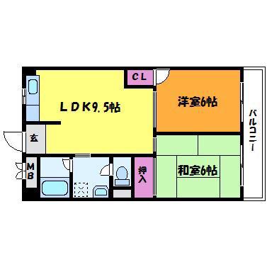 リブランス河村(2DK/2階)の間取り写真