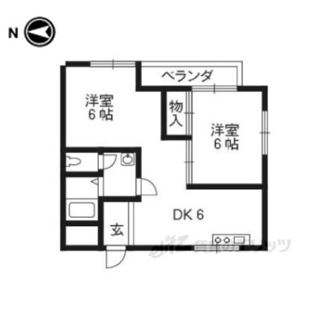 グランドハイツドリーム(2LDK/1階)の間取り写真
