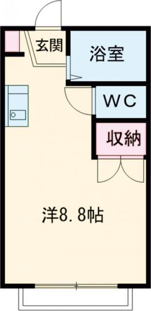 WISTARIA(ワンルーム/2階)の間取り写真