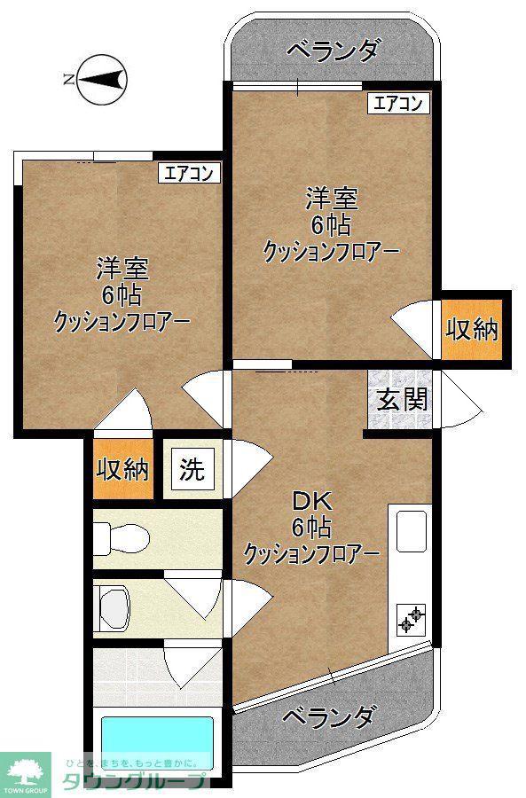 レフォール多摩(2DK/3階)の間取り写真