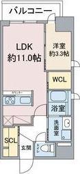 スリーアイランドタワー金山(1LDK/9階)の間取り写真