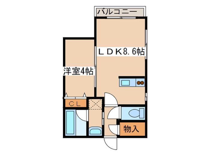 ル・コリドール南郷(1LDK/2階)の間取り写真