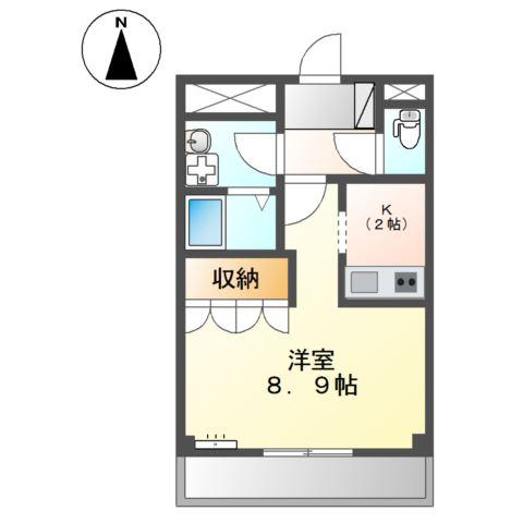 フィオーレI(1K/3階)の間取り写真