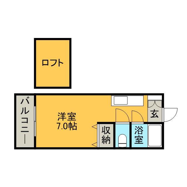 JR鹿児島本線 九産大前駅 徒歩8分 2階建 築29年(ワンルーム/1階)の間取り写真