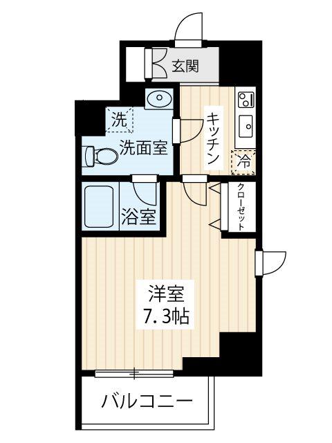 アンベリール西川口参番館(1K/4階)の間取り写真
