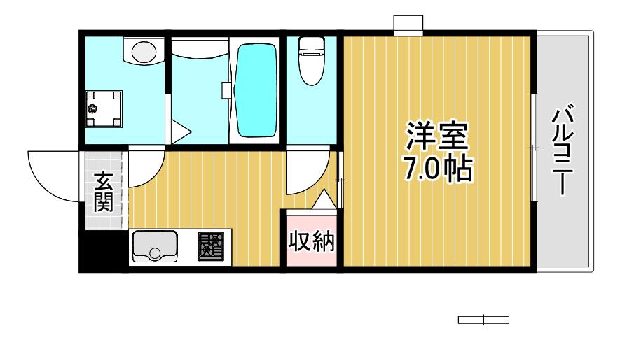 シャルム千林 二番館(1K/3階)の間取り写真