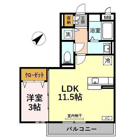 MAISON DE YASUKA(1LDK/3階)の間取り写真