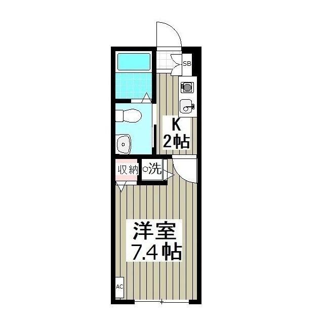パルトネール二俣川III(1K/1階)の間取り写真