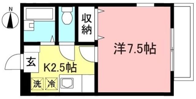 マロンフロール(1K/1階)の間取り写真