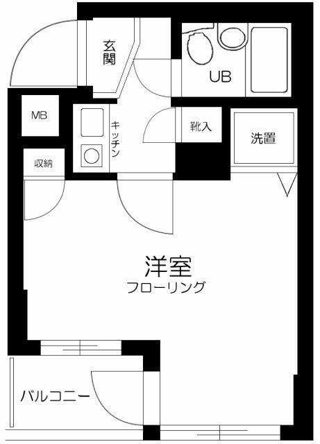 ライオンズマンション武蔵新城駅前(1K/4階)の間取り写真