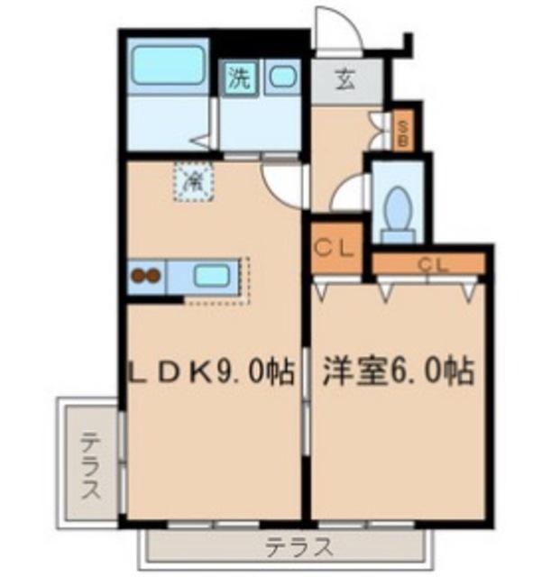 シャイロー江古田(1LDK/1階)の間取り写真