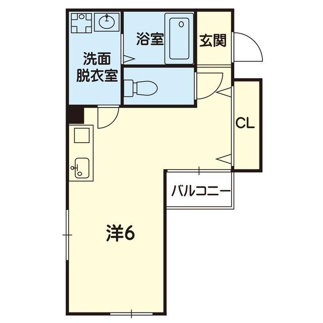 ビルスコンドー(1K/6階)の間取り写真