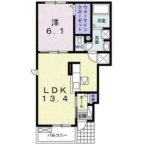 ドリーム20 A(1LDK/1階)の間取り写真