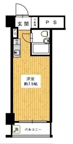 越前堀永谷マンション(ワンルーム/11階)の間取り写真