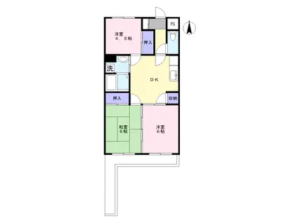 シャトーイリエ(3DK/3階)の間取り写真