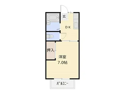 コーポシャルマン(1K/2階)の間取り写真