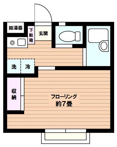 スターハイツ(1K/1階)の間取り写真