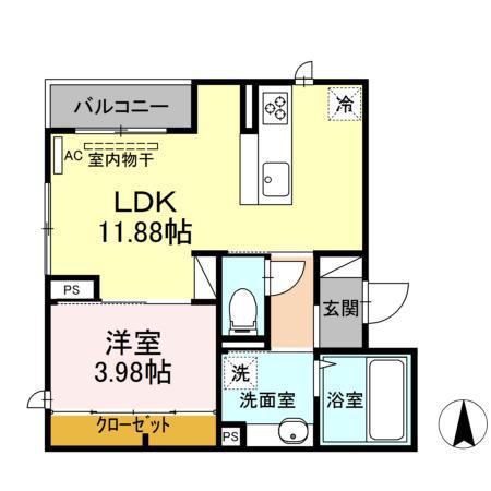 プロムナード新堀(1LDK/2階)の間取り写真