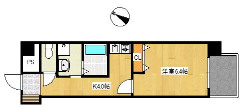 ASAGIRI BLDG(1K/8階)の間取り写真