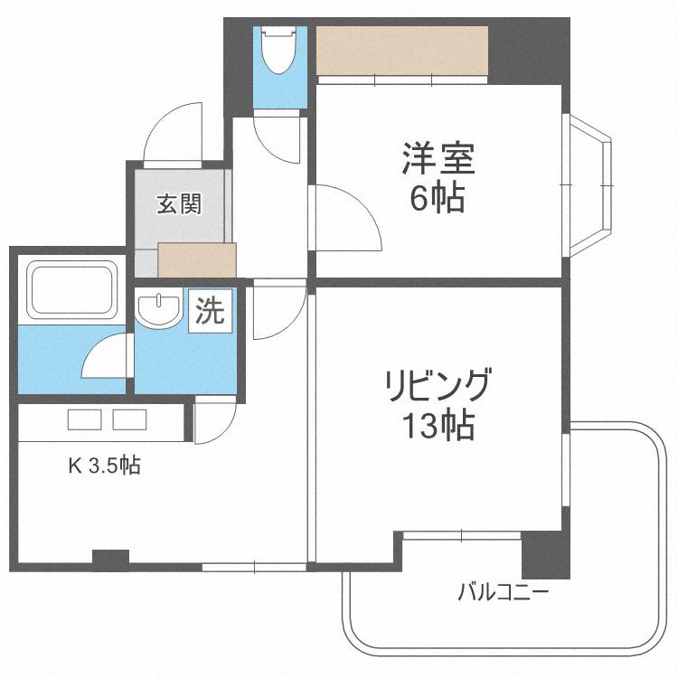 メゾンドブーケパーク(1LDK/4階)の間取り写真