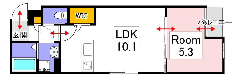 RKマンション(1LDK/4階)の間取り写真