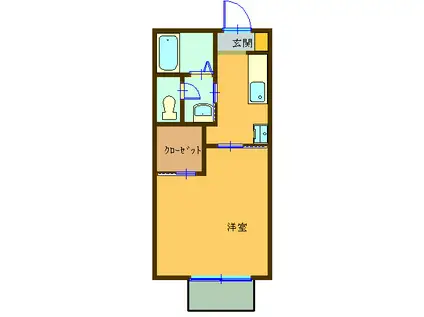 コリーヌ(1K/2階)の間取り写真