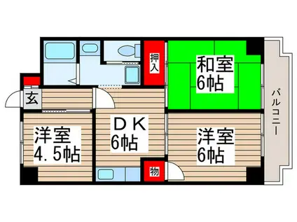 アビタシオン萩原(3DK/3階)の間取り写真