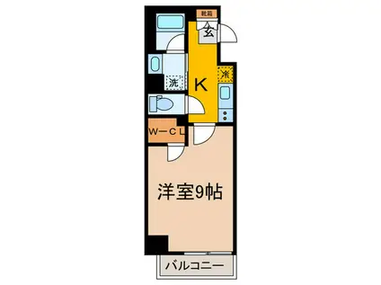 ラグゼナ武蔵新城(1K/1階)の間取り写真