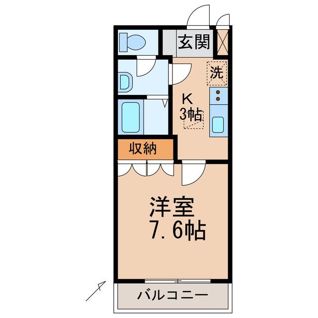 コンフォルト(1K/2階)の間取り写真