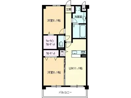 ソフィアいずみ(2LDK/3階)の間取り写真