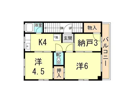 木下マンション(2SK/2階)の間取り写真