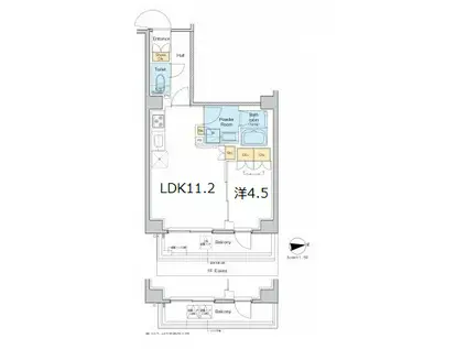 PROUD FLAT浅草トレサージュ(1LDK/4階)の間取り写真