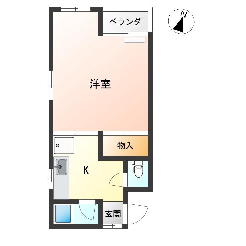 ドミトリー櫻館(1K/2階)の間取り写真