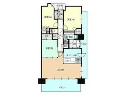 ルサンク中の橋タワーレジデンス(3LDK/18階)の間取り写真