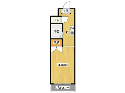 グランディール緑ヶ丘II(1K/3階)の間取り写真