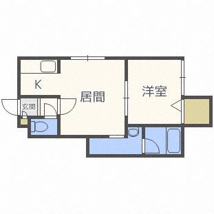 MANATWO(1LDK/2階)の間取り写真