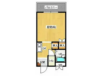学生向け社会人可コーポMATESマンション(1K/2階)の間取り写真