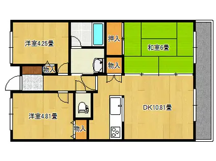アネックスOSAWA(3DK/2階)の間取り写真