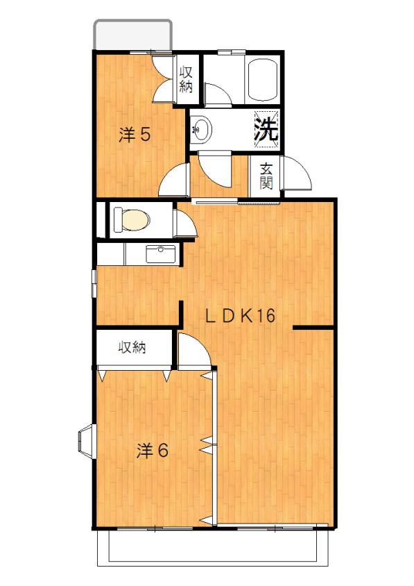 グランシャリオ(2LDK/1階)の間取り写真