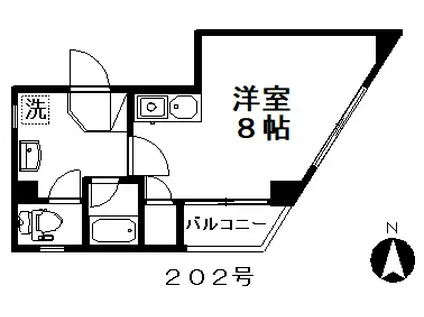 浅見ビル(1K/2階)の間取り写真