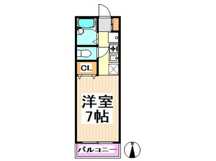 スプリングハイム浜田山(1K/1階)の間取り写真