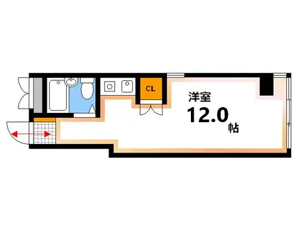 ピースシャトー舟入(1K/6階)の間取り写真