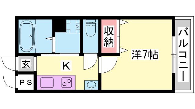 ラフェスタ妻鹿(1K/3階)の間取り写真