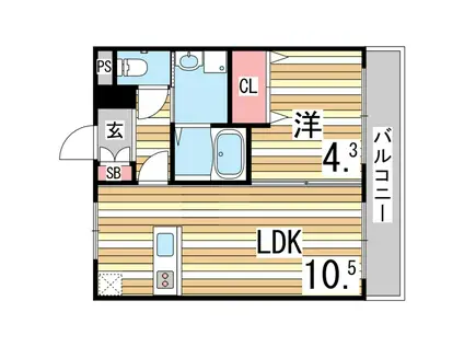 アロハ名谷(1LDK/3階)の間取り写真