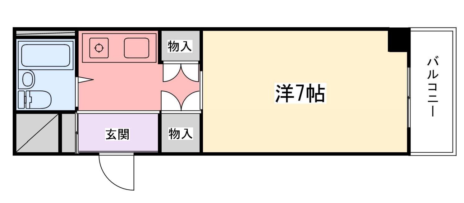 花影中村コーポ(ワンルーム/6階)の間取り写真