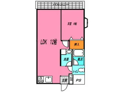 小田急小田原線 本厚木駅 バス乗車時間:12分 最寄りバス停で下車 徒歩6分 3階建 築38年(1LDK/3階)の間取り写真