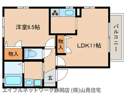 プリエA棟(1LDK/1階)の間取り写真