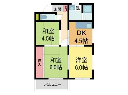 村上マンション(3DK/3階)の間取り写真