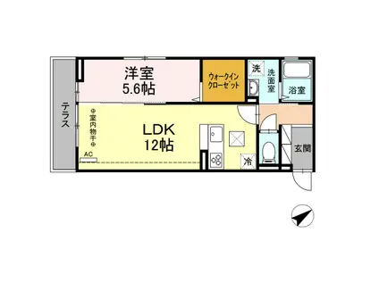 ベル・ソレイユ(1LDK/1階)の間取り写真