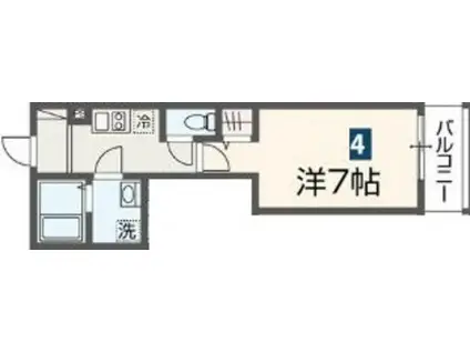 MELDIA長沼II(1K/1階)の間取り写真